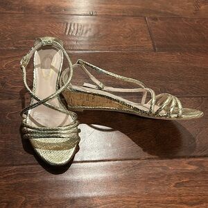 Elie Tahari Gold Wedge Sandal